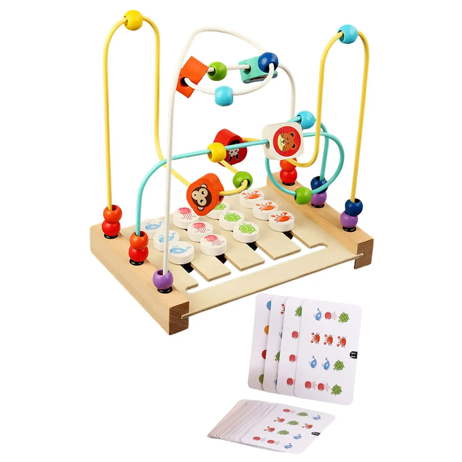 Matching Game Developmental Toys Multicolor Montessori Double Side Interactive Toy Educational Toy Bead Maze Toy for Bedroom