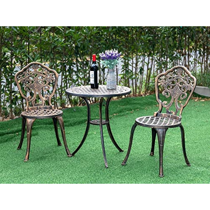 Title 6, ZOTORUN Bistro Set 3 Piece Rustproof Cast Alumi...