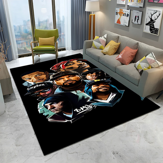 Hip Hop Art Rapper Legend Star Area Rug Large,Carpet Rug for Living Room  Bedroom Sofa Doormat Decoration,Kids Non-slip Floor Mat