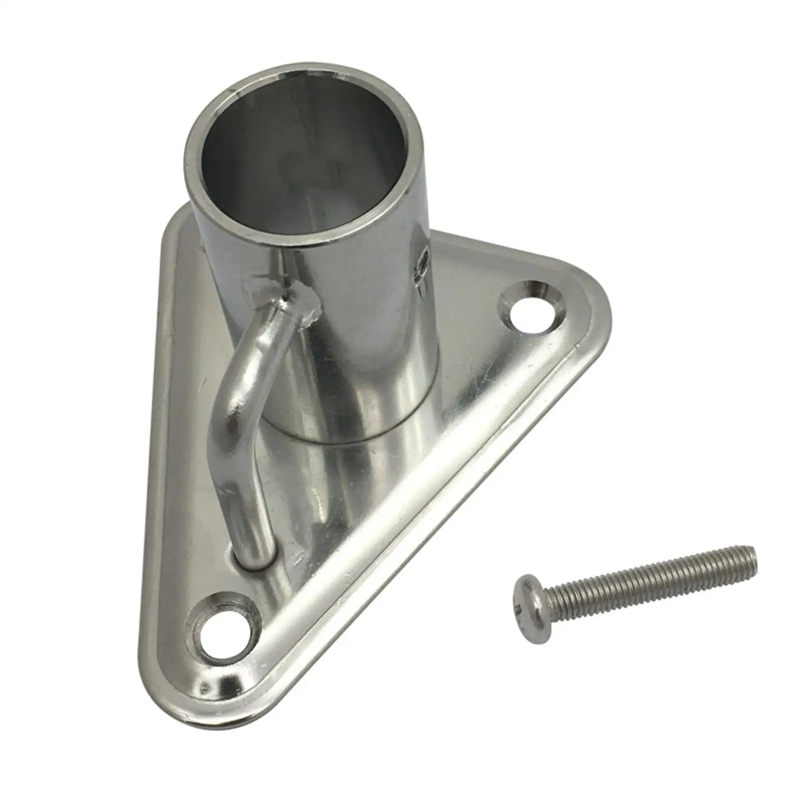 Marine Stanchion Socket 90 for 25mm Tube 316 Stainless Steel with Triangular Base and Buttress for Accessories