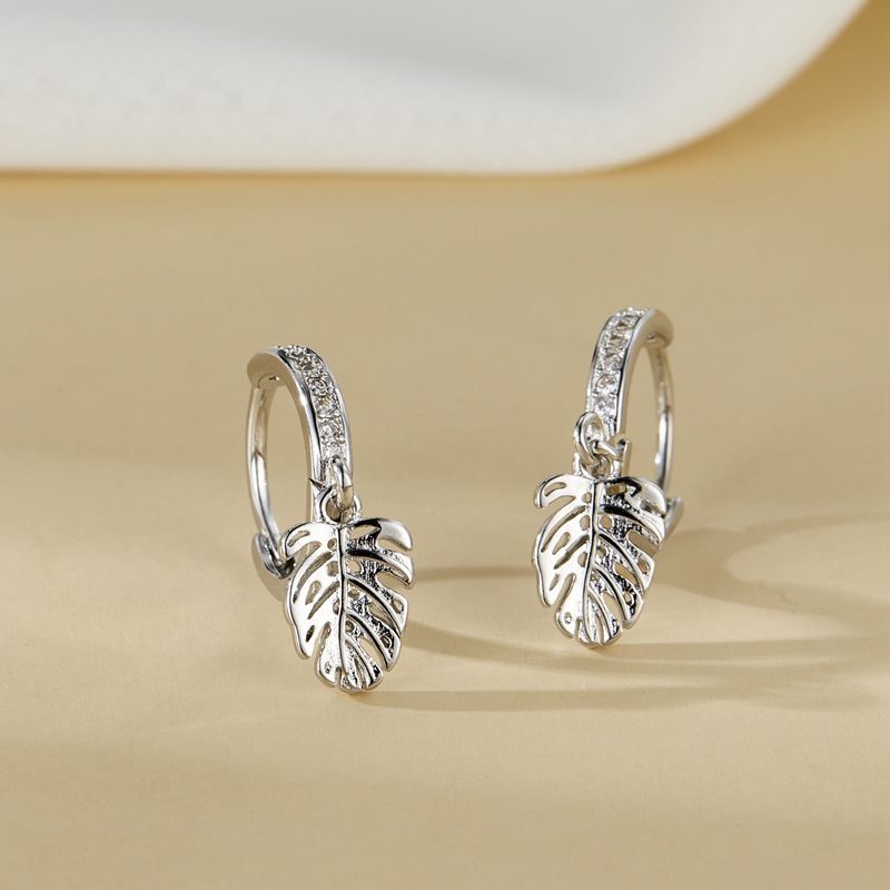REETI 925 Silber Ohrringe Einfache Blatt Creolen Für Frauen Geschenk Ohrringe Modeschmuck Aretes de mujer – Detail 3
