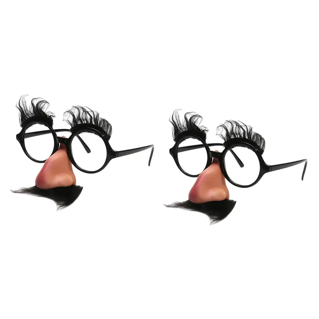2pcs Novelty Hallowmas Disguise Glasses Eyebrow Mustache Big Nose Clown  Party Cosplay Performance Eyewear Accessory - Costume Props - AliExpress