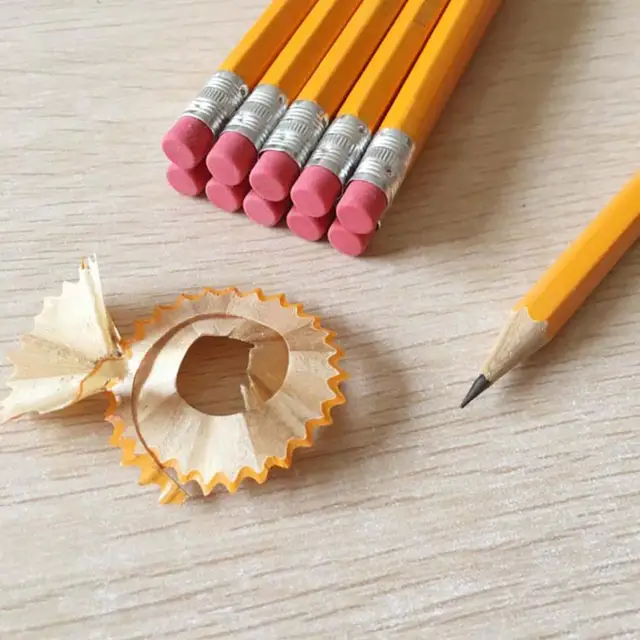 Tradineur - Set de 4 lápices con goma de borrar, 2 HB, 1 H y 1 B, grafito,  escritura suave y precisa, material escolar, oficinas
