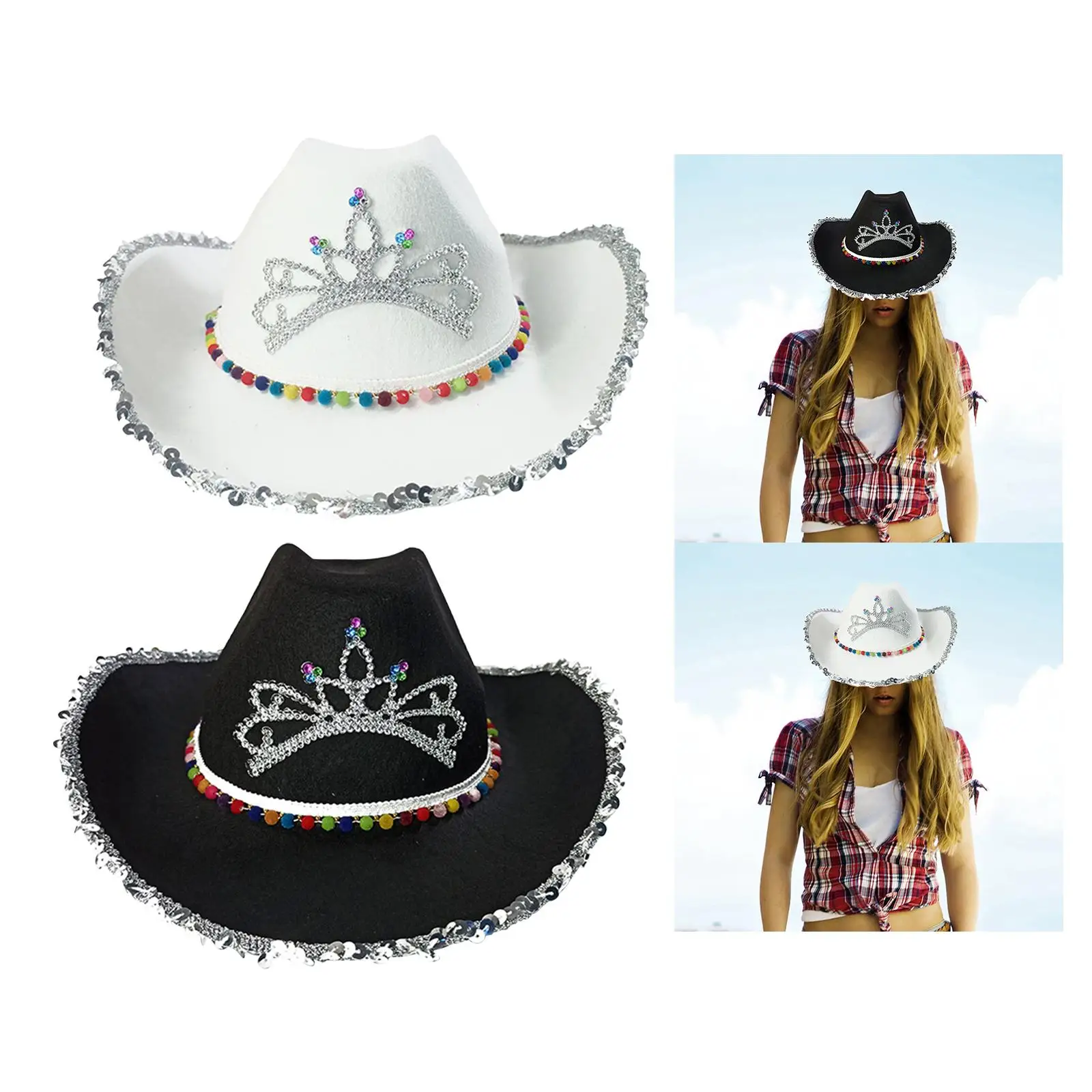 Fashion Western Cowboy Hat, Party Favors Fancy Dress Props Accessory for Party Women