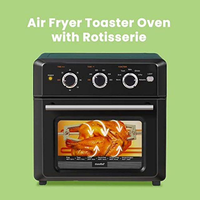 COMFEE' Retro Air Fryer Toaster Oven, 7-in-1, 1250W, 14QT Capacity