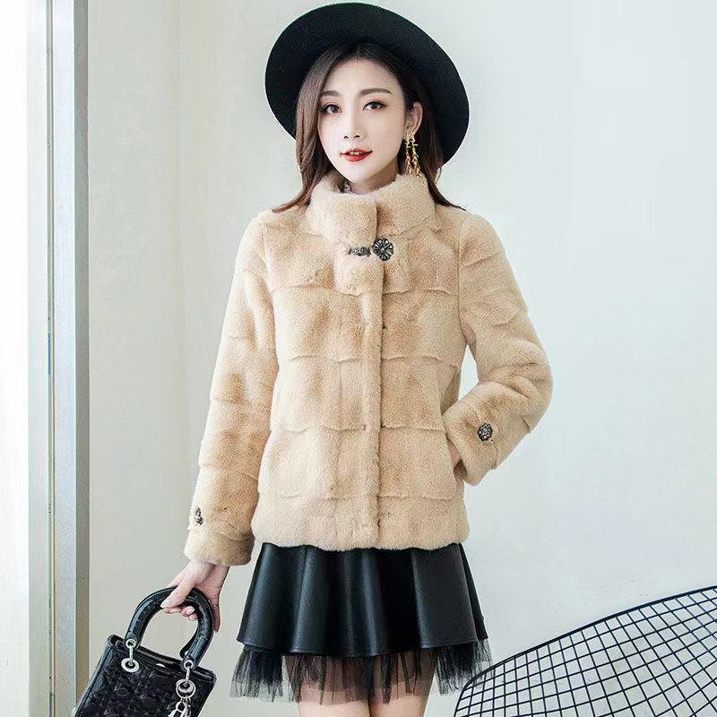 Faux Fur Jacket Imitação Mink Coat Tops