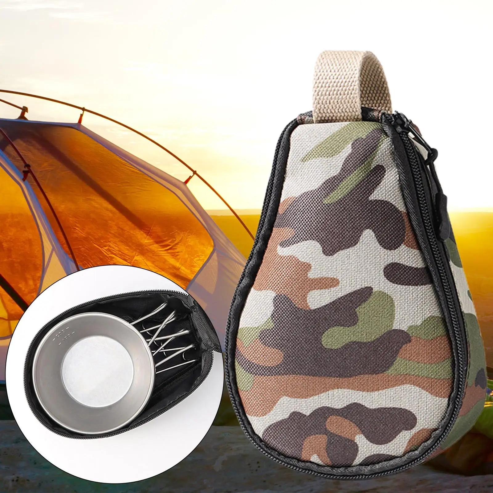 Portable Bowl Bag Flatware Organizer Durable Oxford Cloth Reusable Tableware Storage Park Hiking Trips Picnic BBQ