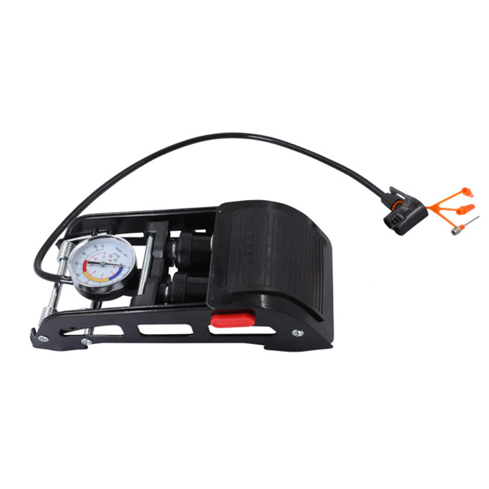 Bike Foot Pump Double Cylinder Foldable Inflator for Car,Bicycle,Sports Balls,Scooter and Toys etc Easy to Use Foldable Compact