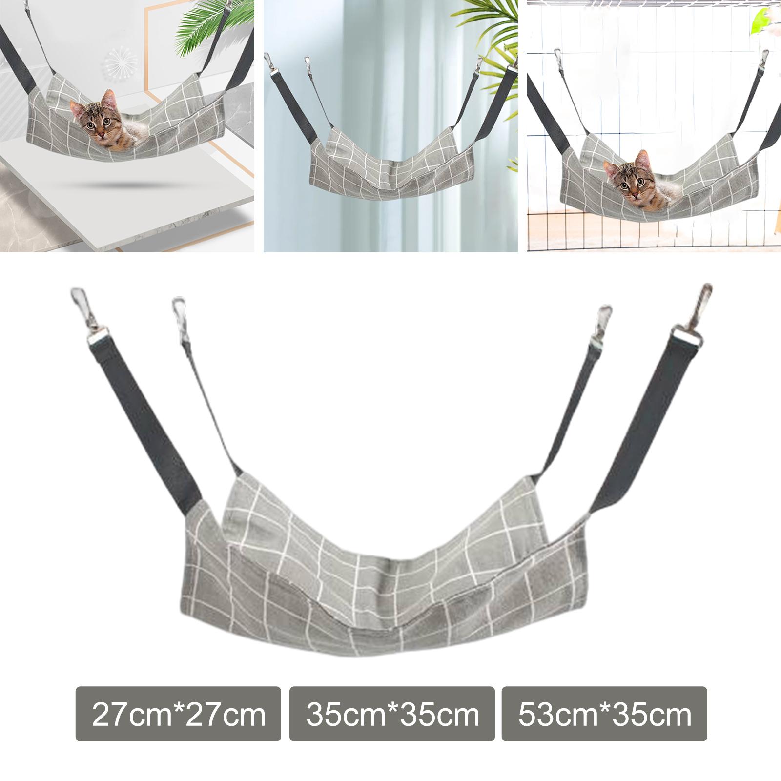 Reversible Cat Hammock for Cage Cotton and Linen Soft Breathable Pet Cage Hammock for Small Dogs Kitten Small Animals Ferret