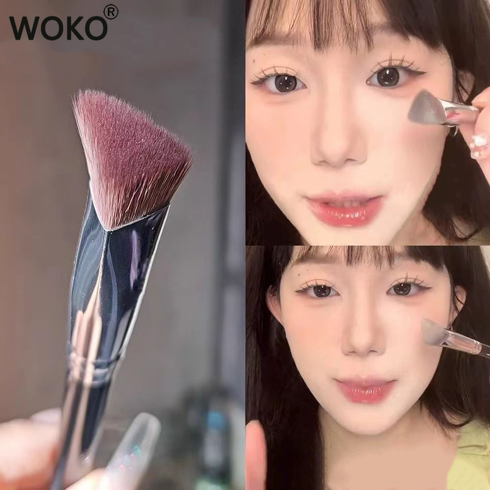 Best of Angled Highlighter Brush Face Contour Foundation Concealer Brush Triangle Shape Synthetic Hair Foundation Highlighter Brushes Reviews & Tips