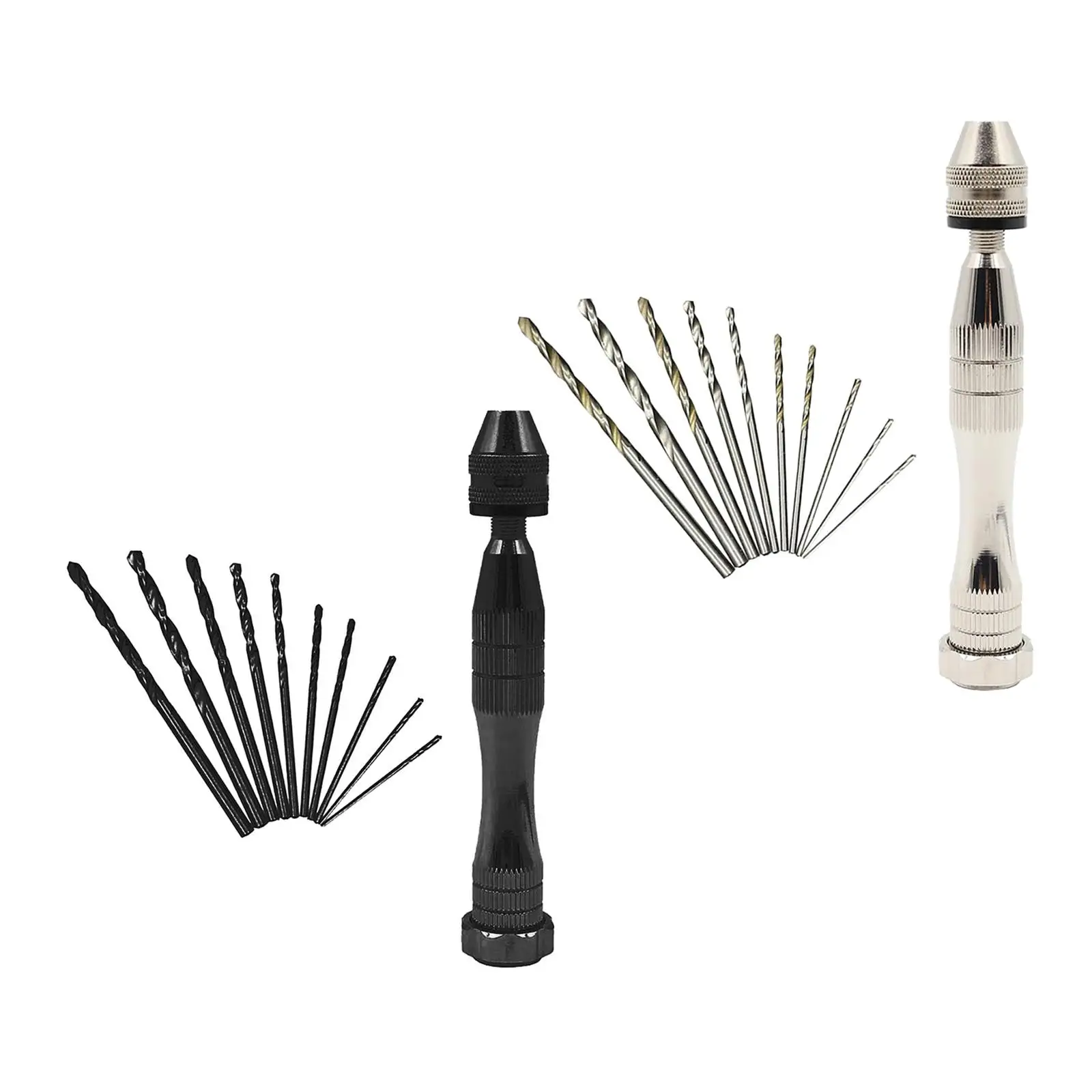 Pin Vise Hand  Precision Hand Pin Vise Rotary Tools 0.8-3mm Twist Drills Hand  Set for Tipped Bead Wood