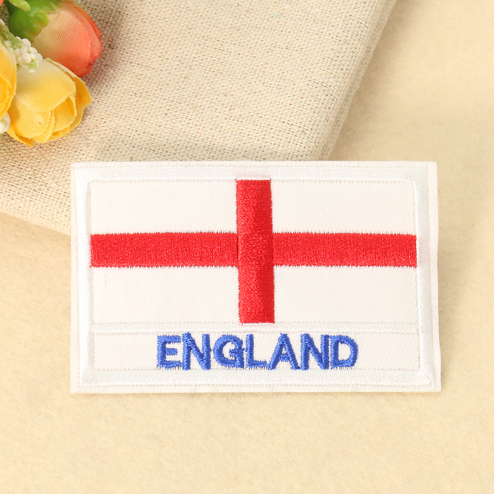 2PCS Spanien Griechenland Union Jack Patch Hand Stickerei Nähen Bügeln Handwerk Jacke Mantel Abzeichen Schfälligkeit Patch Dekoration – Detail 3