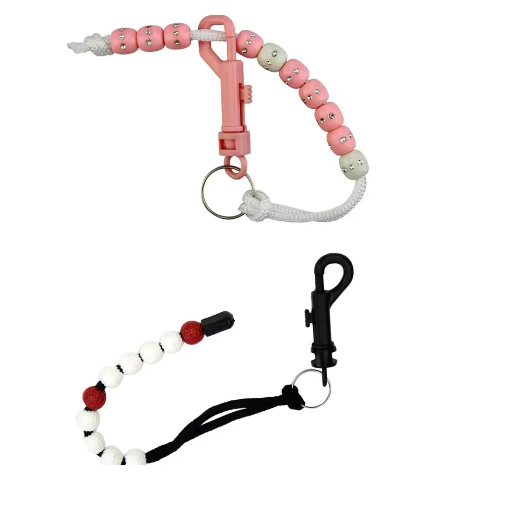 2PCS PROFESSIONAL BEADED GOLF STROKE COUNTER KEEPER BRACELET with CLIP