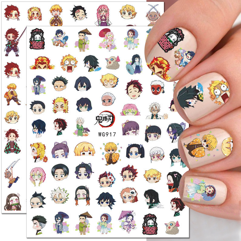 Best of Demon Slayer Nail Stickers Kamado Tanjirou Nezuko Nail Art Decorations Japanese Cartoon Anime Kawaii Nail Decals Supplies Reviews & Tips