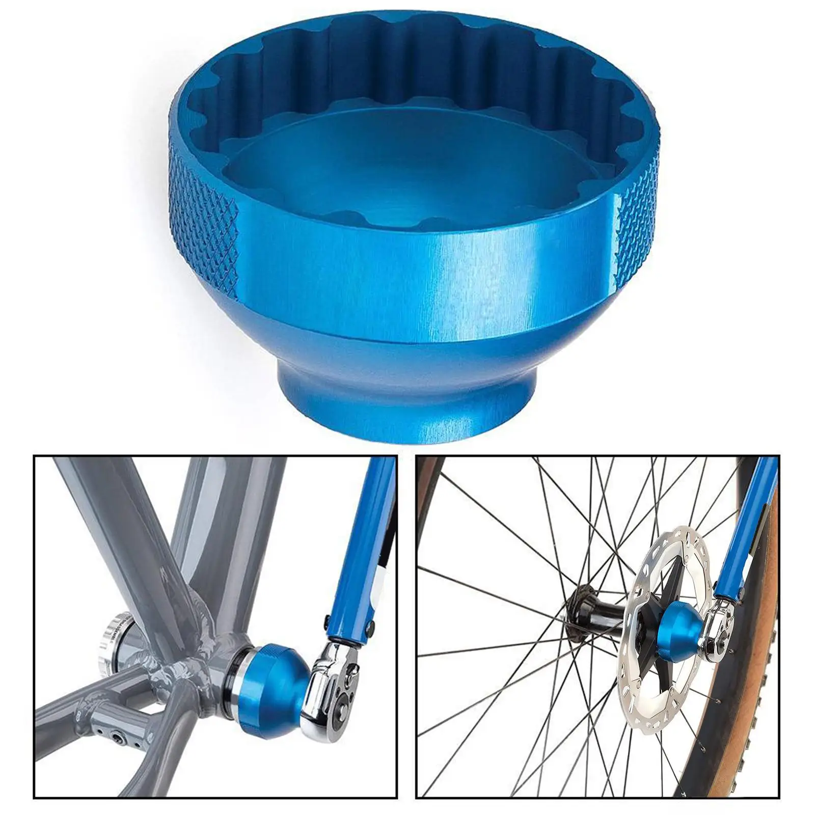 1 Piece Bbt-69.2 16-Notch 44mm Aluminum Durable Parts Repair Blue Removal Supplies Bottom Bracket Tool for Bicycle Repair Shop