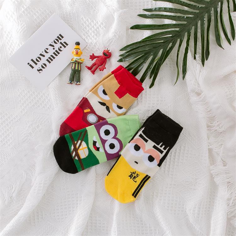 Description Picture 5 of item34-39 Women Harajuku Socks Hip Hop Ankle Socks Unisex Socks Ninja Cartoon Women Socks Short Novelty Sokken