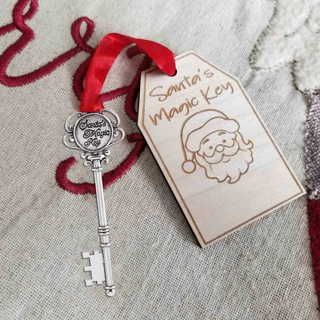 Santa'S Magic Key Wooden Gift Tags Christmas Santa Key Magical Santa Claus  Christmas Ornaments For House Room Interior Accessory - AliExpress