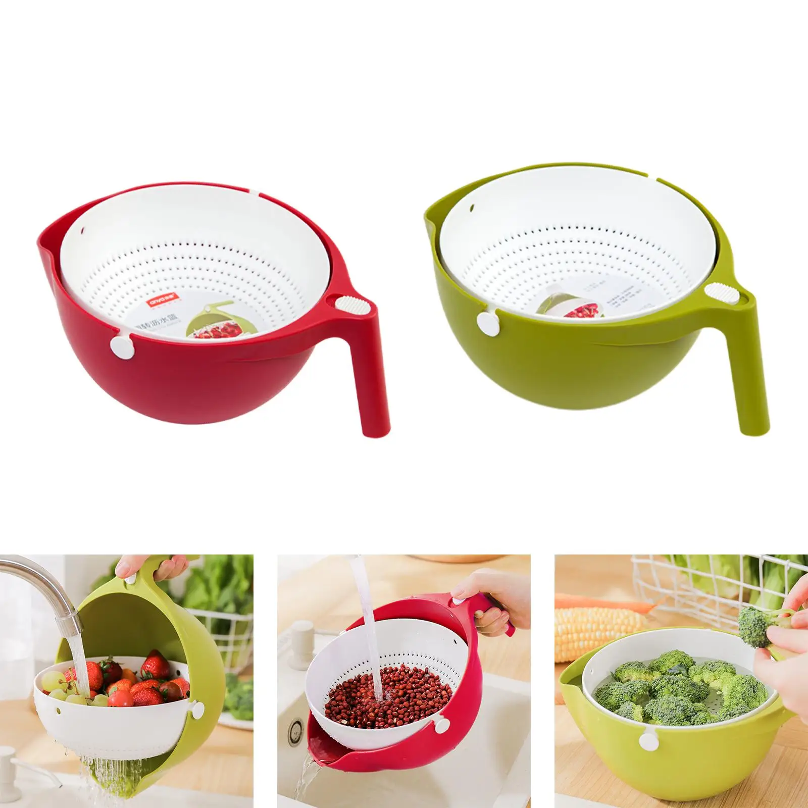 Drain Colander Vegetable Washing Basket Sifters for Fruits Meat Grapes