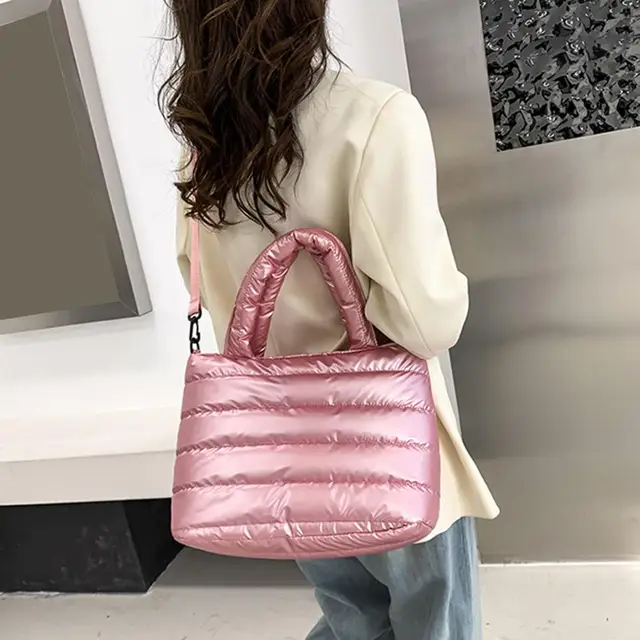 Space Cotton Puffer Bag - Pink