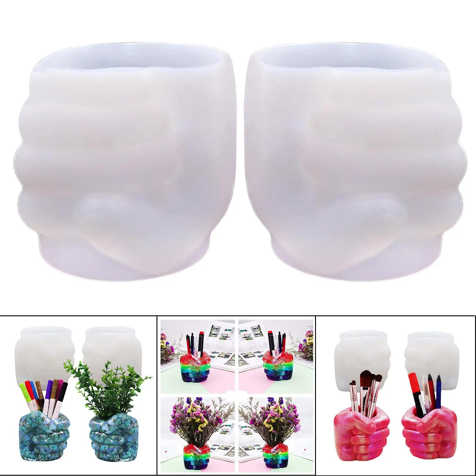 Silicone Pen Holder Mold Epoxy Resin Flower Pot Mould Vase Mold Home Decor Crafts Making Handmade Art DIY Supplies