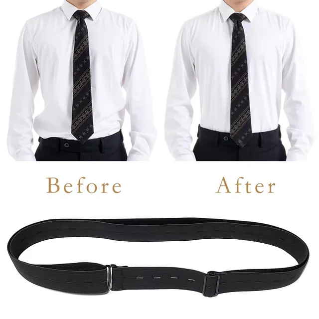 Black Shirt Stay Belt for Men Women Keep Shirt Tucked In Adjustable Elastic  Non-slip Wrinkle-Proof Shirt Holder Strap Lock Belt