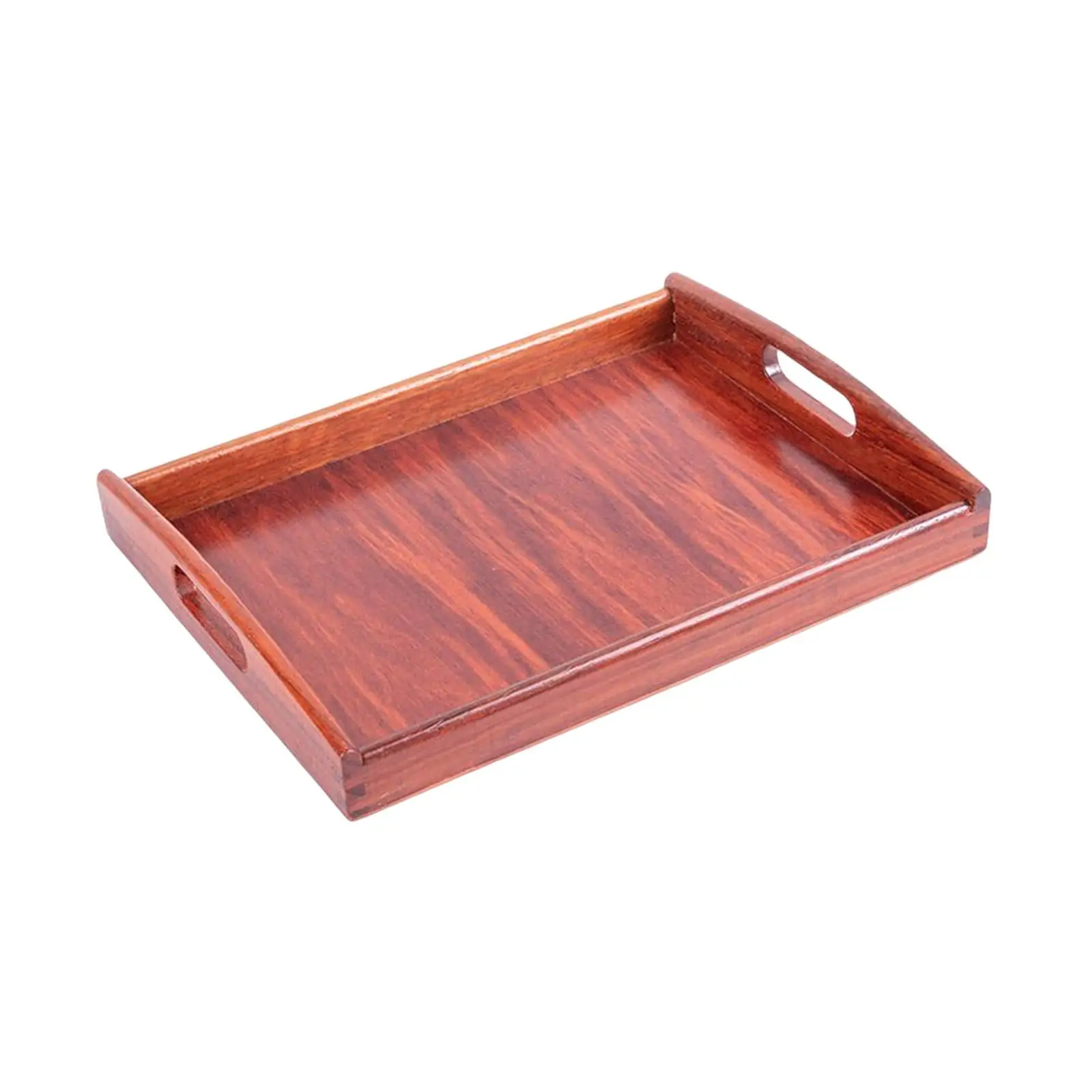 Decorative Snack Tray Pantry Tea Drink Platter Wood Plate Rectangular Serving Tray for Coffee Table Lunch Patio Breakfast in Bed