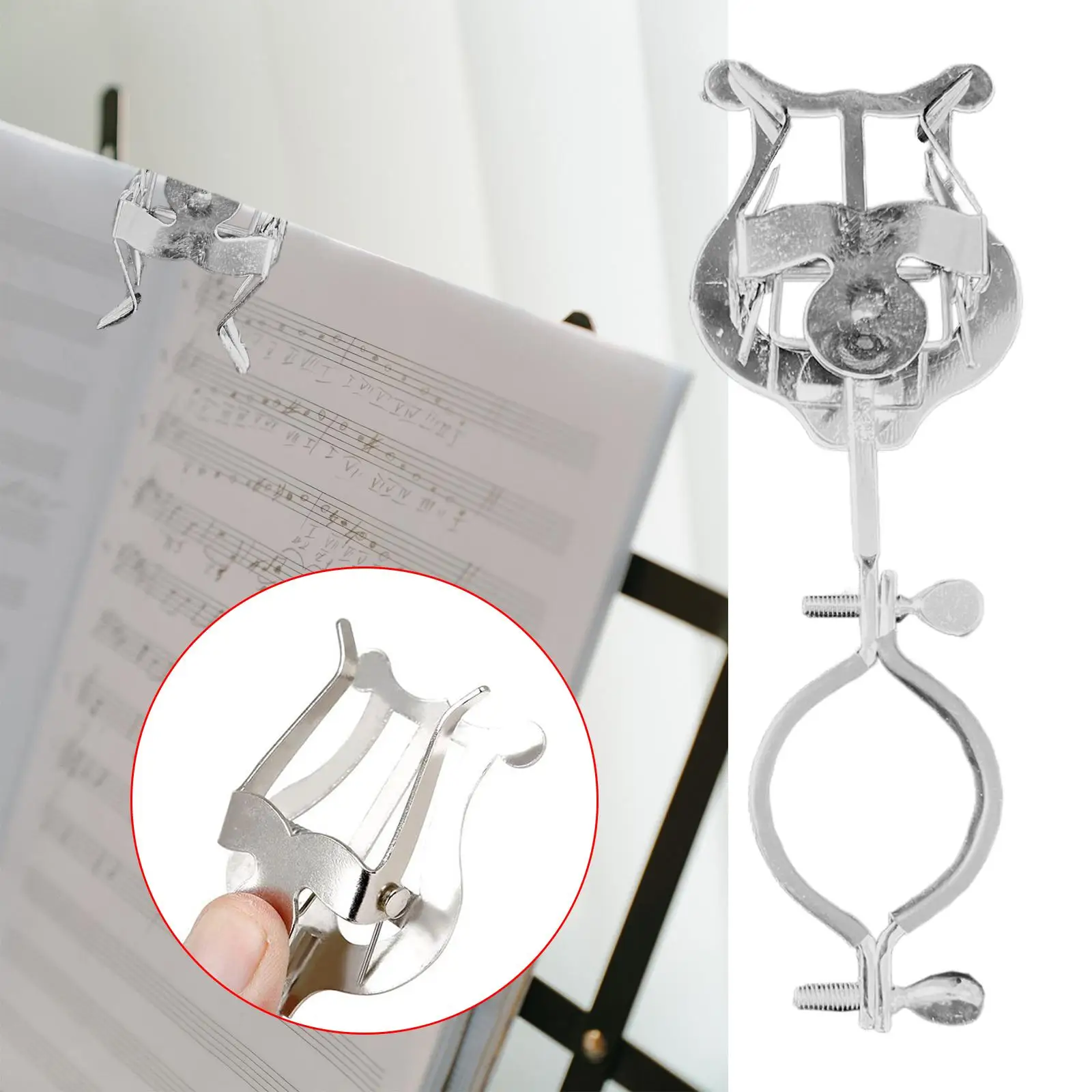 Clarinet Music Clip Practicing Beginners Marching Clamp Wind Instrument Metal Sheet Music Clip Clamp Replacements Accessory