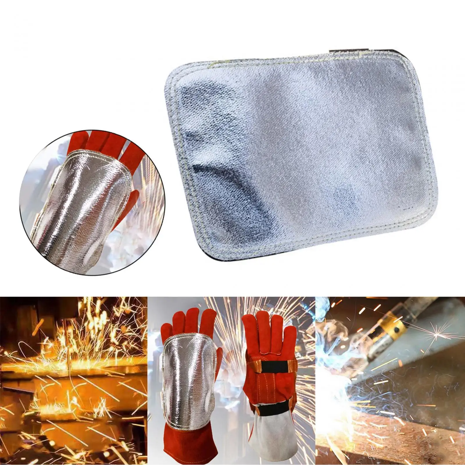 Leather Heat Shield High Temperature Resistant Welding Hands Shield for Welding Camping Cutting Metal Smelting Industrial Boiler