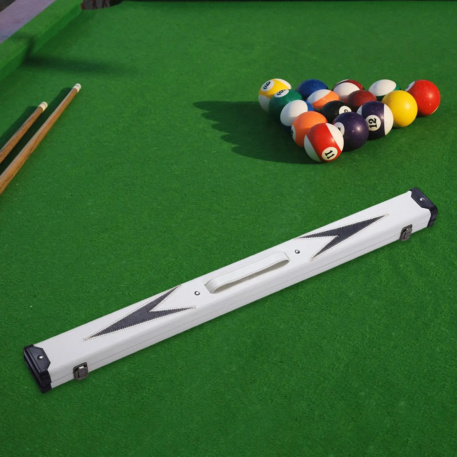 Billiards Pool Hard Case Carrying Organizing Holds Shaft for 1/2 Snooker