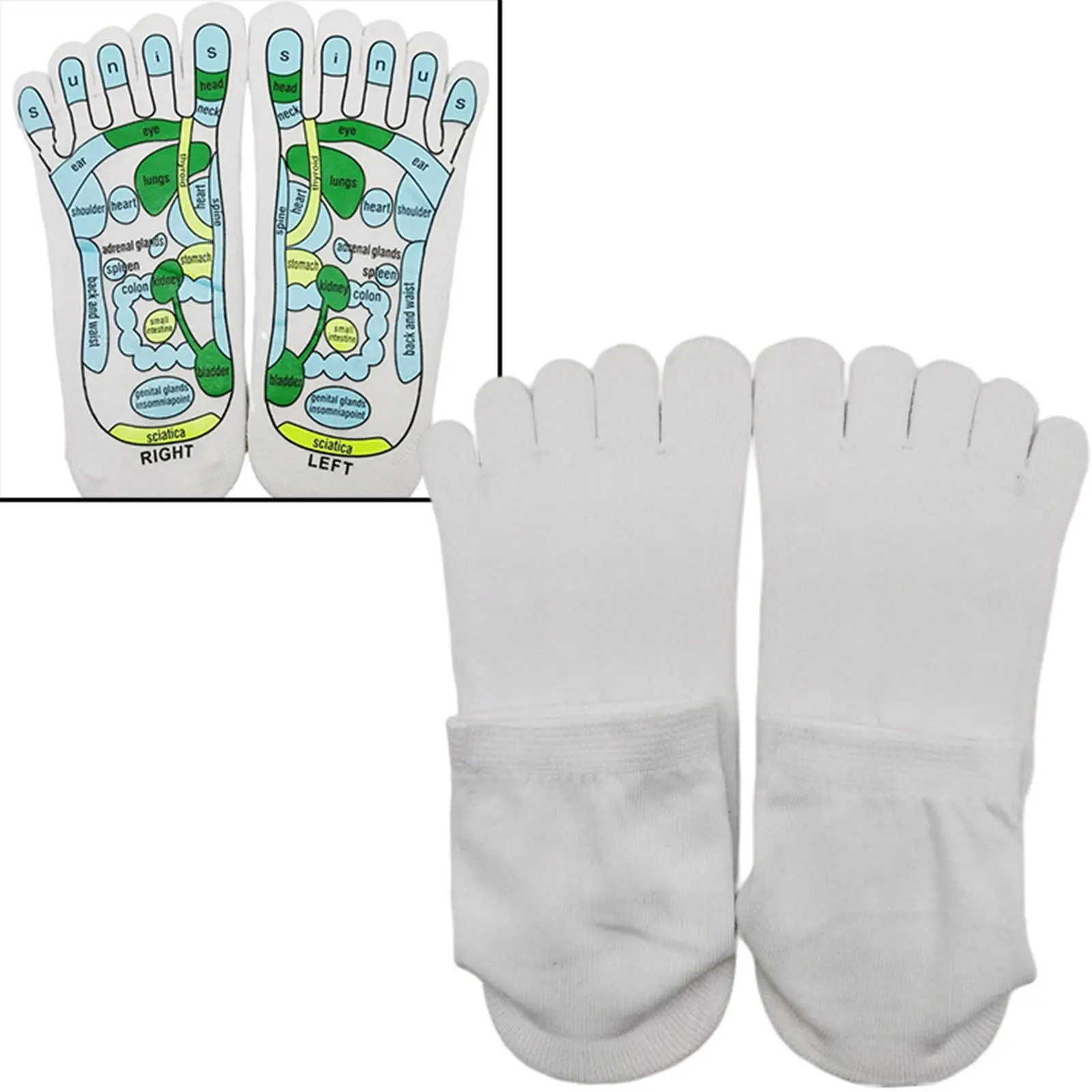 1 Pair Foot Massage with Stick Non-Skid Physiotherapy Physical Relieve Tools Acupressure Reflexology Socks for Yoga Unisex
