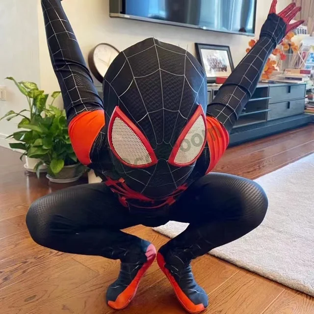 Miles Morales Cosplay Niño Adulto Disfraz Spiderman into the Spider-verse –  Warigato Cosplay Pet & Human Store