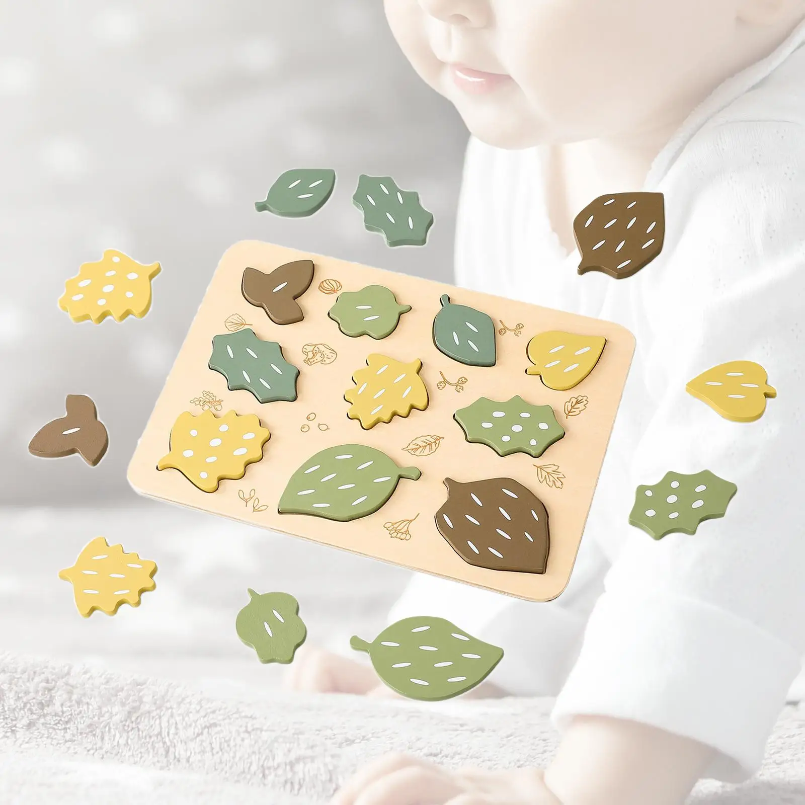 Leaf Jigsaw Puzzles Hand Eye Coordination Montessori Educational for Boys