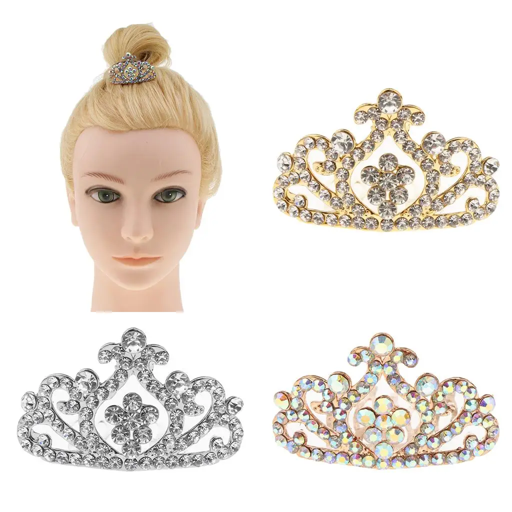 Girls Princess Mini Tiara with Comb Headwear Wedding Party Jewelry