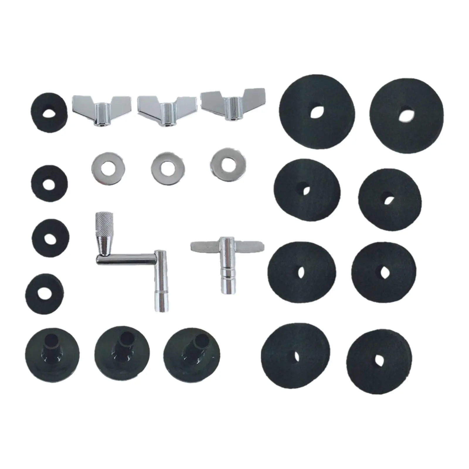 23x Replacement Parts Cymbal Felts Washers Replacement Accessories Replacement Kit Wing Nuts Musical Accessories Drum Felt