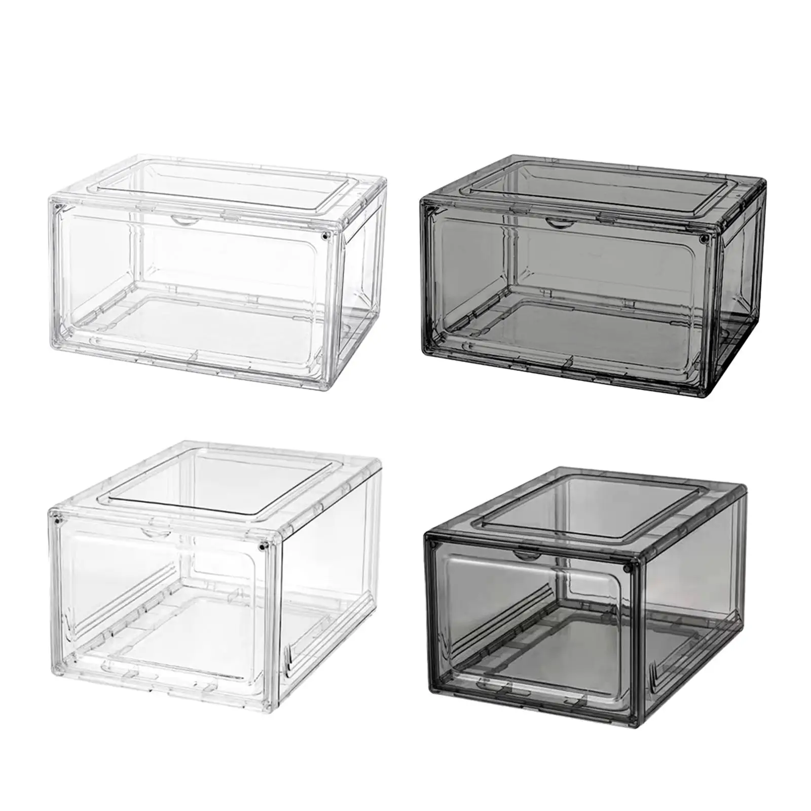 Transparent Display Shoe Box Foldable Space Saving Drawers Holders Shoe Sneaker Containers Bins Boot & Shoe Storage Boxes