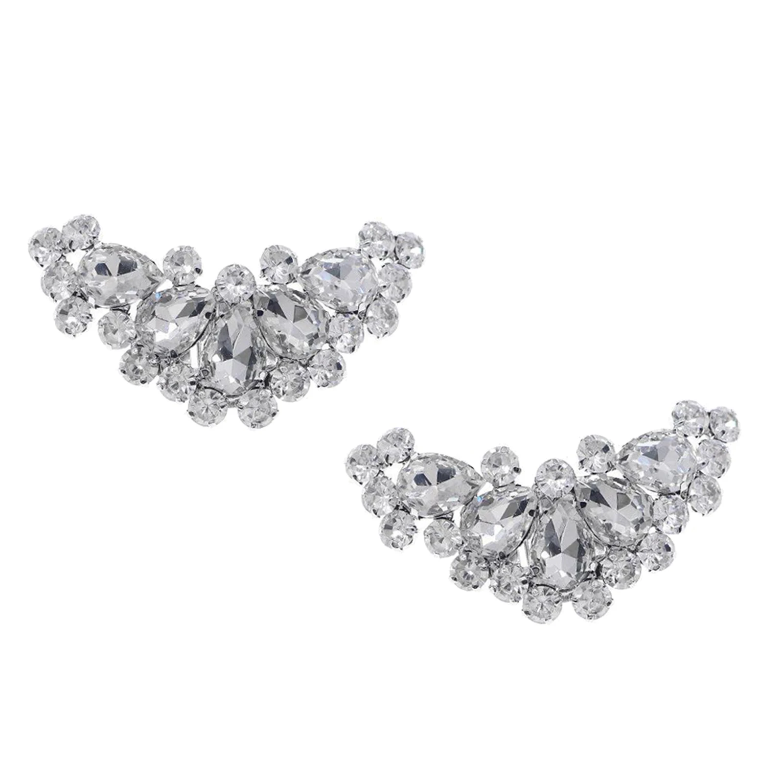 Pair Crystal Shoe Clips Patch Charm Tone Buckle Wedding Bridal Party Decorations