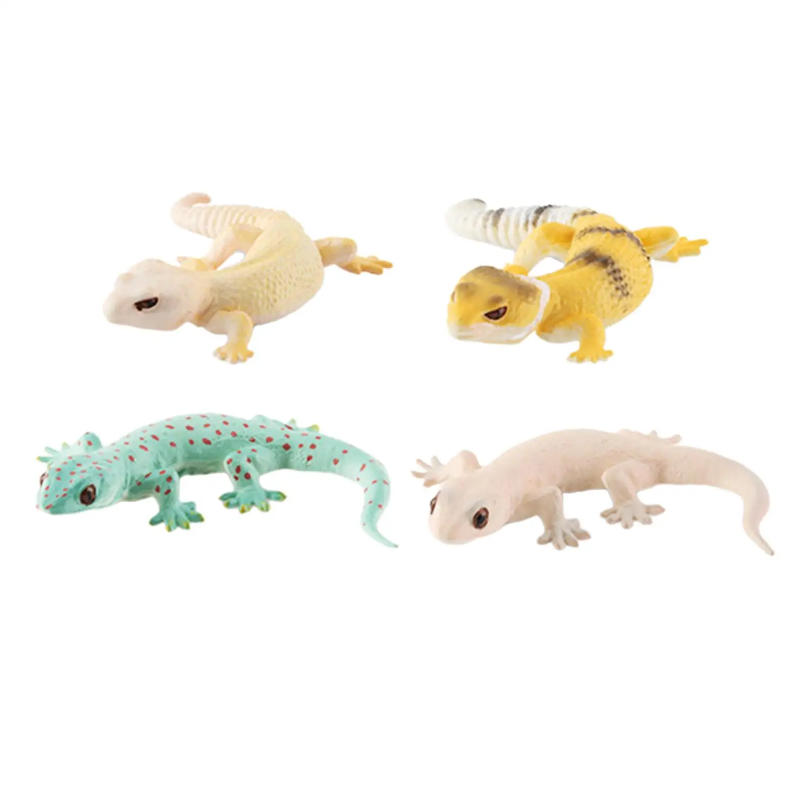 4Pcs Lizards Models Collectible Educational Toy Animal Figures for DIY Projects Fairy Garden