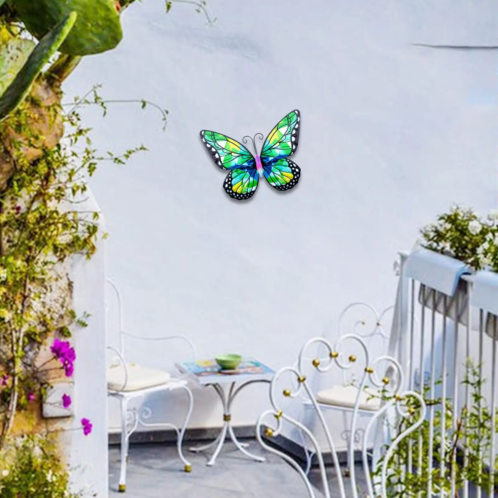 metal butterflies Wall Decor Beautiful Decorative 9.84`` wing metal butterflies Sculptures for Deck Yard Porch Patio Outdoor