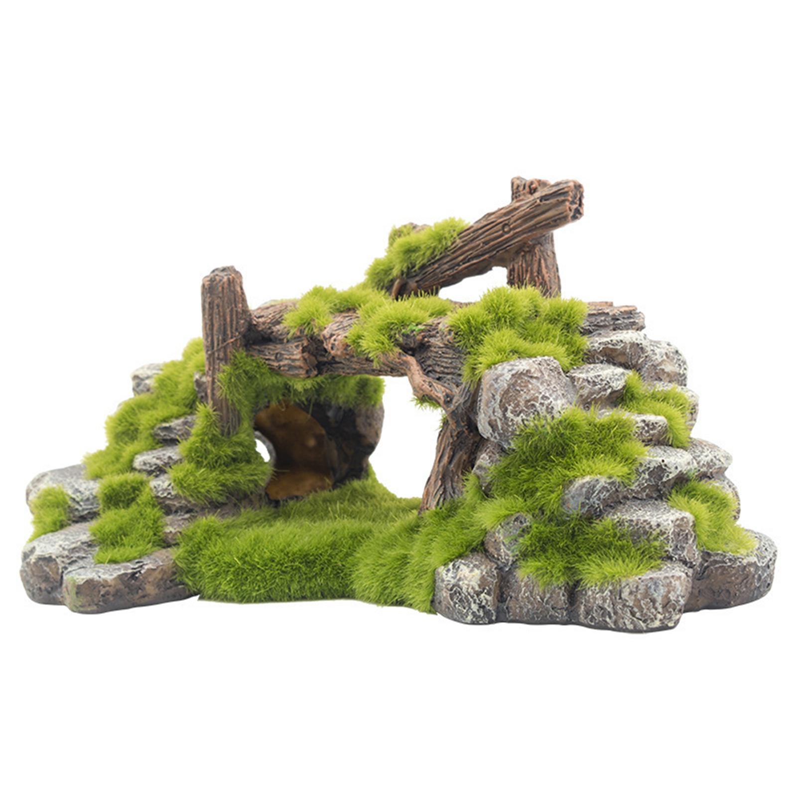 Aquarium Rockery Aquatic Caves Landscape Decoration Hiding Cave Figurine Fish Tank Ornament for Living Room Table Decoration