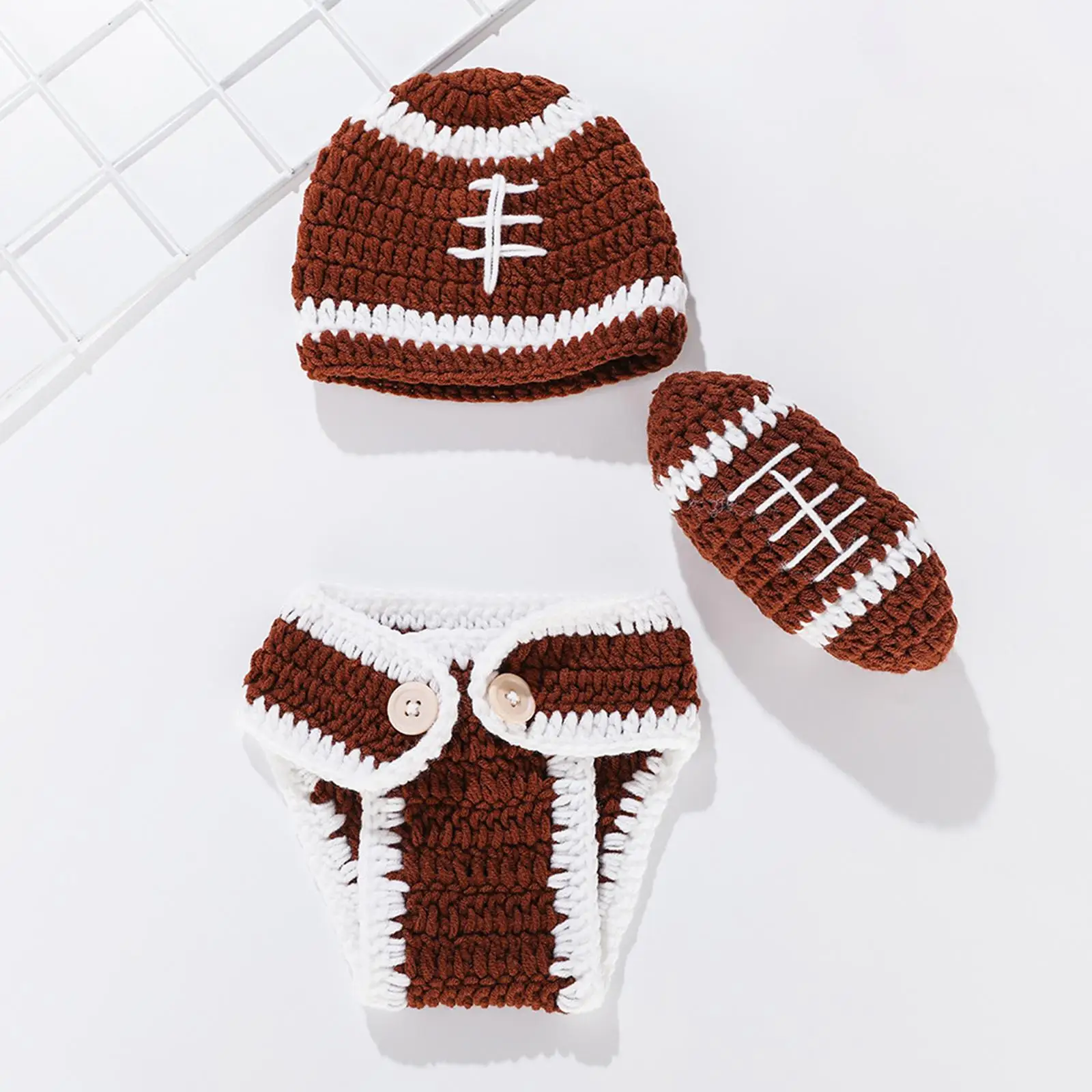 3Pcs Newborn Baby Photo Shoot Clothes Girls Boys Christmas Infant Costume Crochet Outfit Children Photo Prop Clothing Supplies