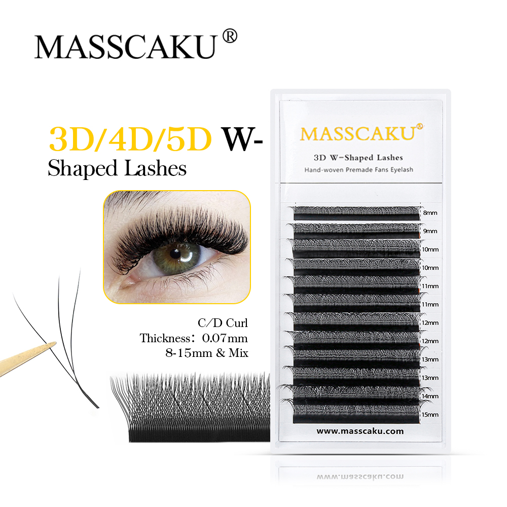 Best of MASSCAKU 0.07mm 3D / 4D / 5D / 6D W Shape Volume Eyelash Extension Customization Super Soft Individual False Lashes Reviews & Tips