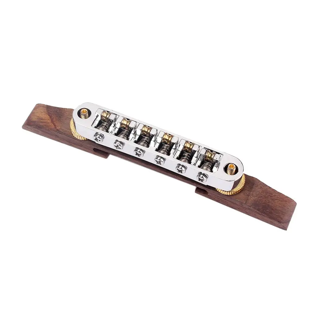 Adjustable Metal Rosewood Bridge with Roller Saddles for Archtop 