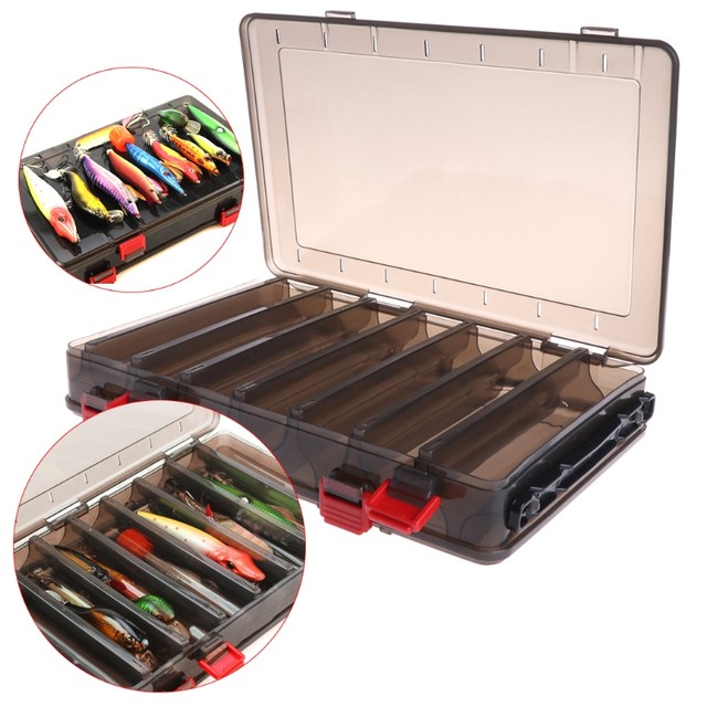 14 Compartments 18.5*27.5*5 Fishing Tackle Double Sided Plastic Fishing  Lure Box Large Fishing Lure Hook Boxes Pesca Tackle Box