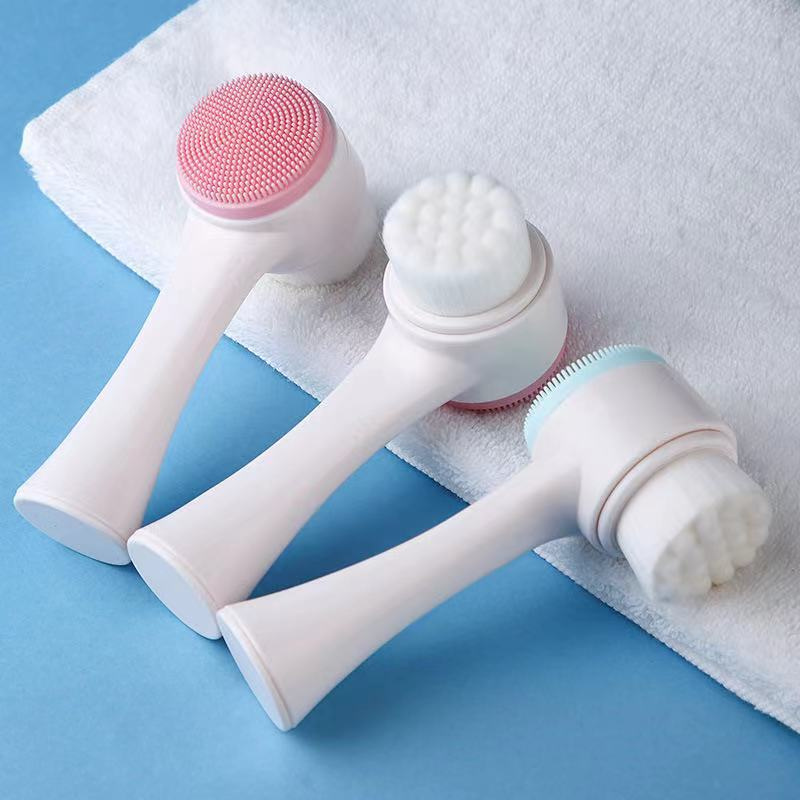 Best of Double-Sided Face Cleansing Brush Silicone Facial Cleanser Blackhead Removal Pore Cleaner Massage Exfoliator Face Scrub Brush Reviews & Tips