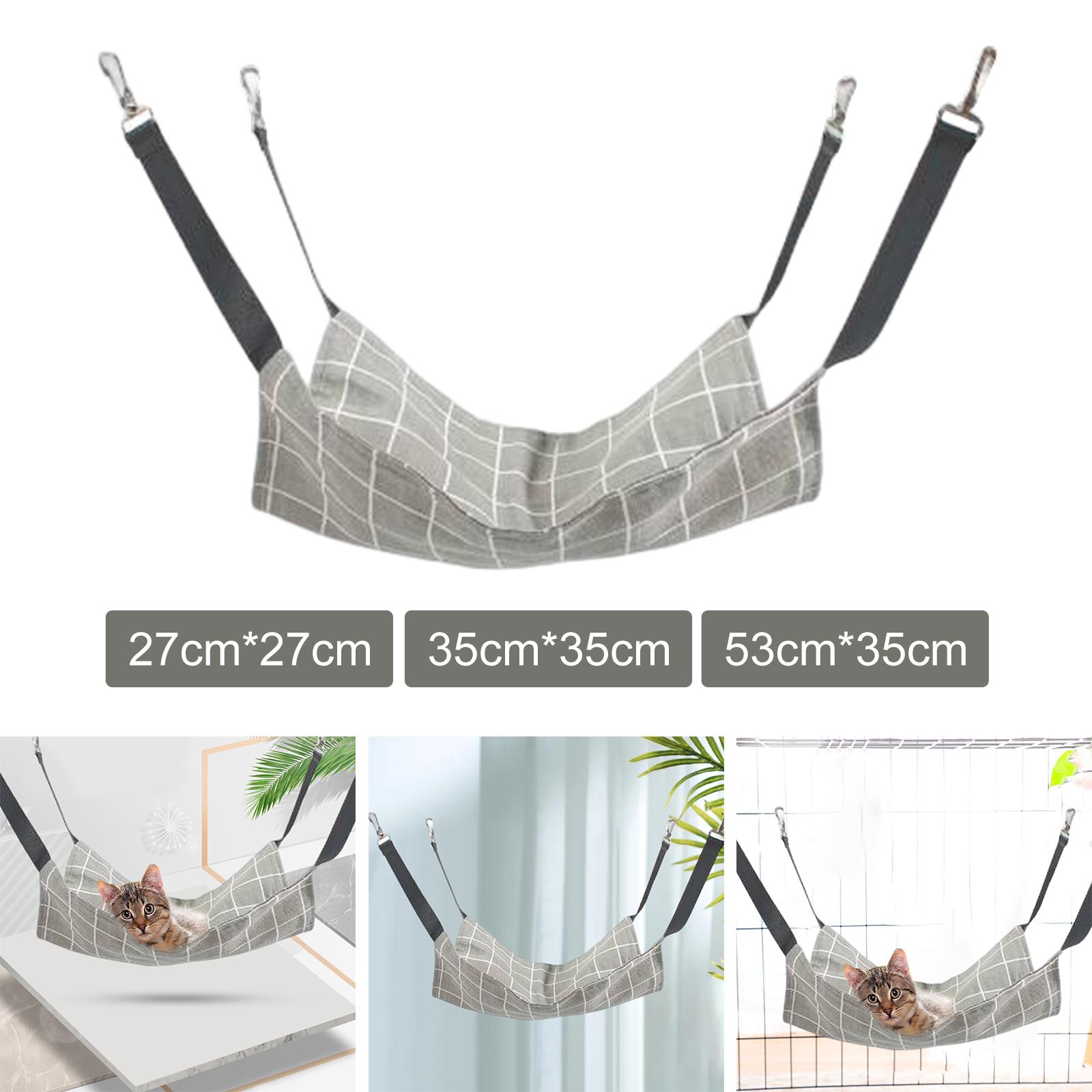Reversible Cat Hammock for Cage Cotton and Linen Soft Breathable Pet Cage Hammock for Small Dogs Kitten Small Animals Ferret