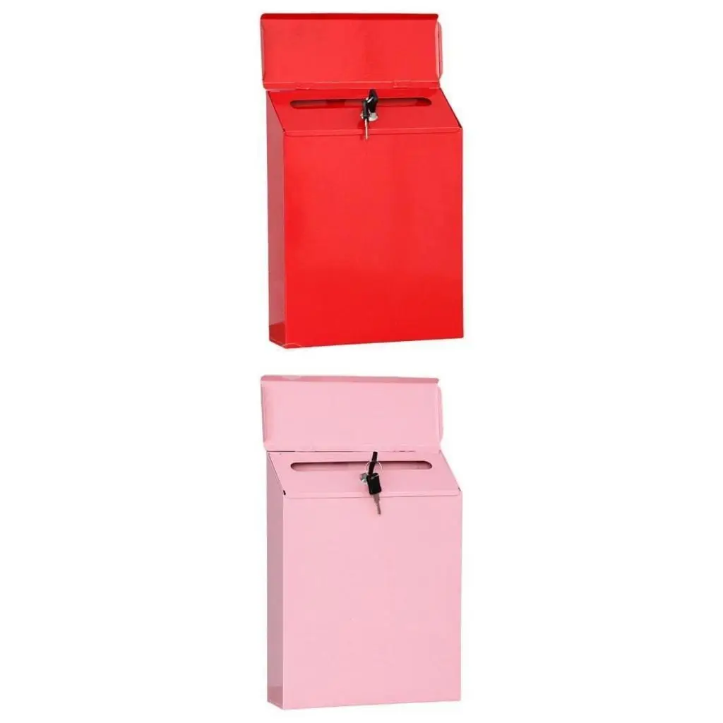 2x Mailbox Locking Wall Mounted Comment Drop Box Payments Holder