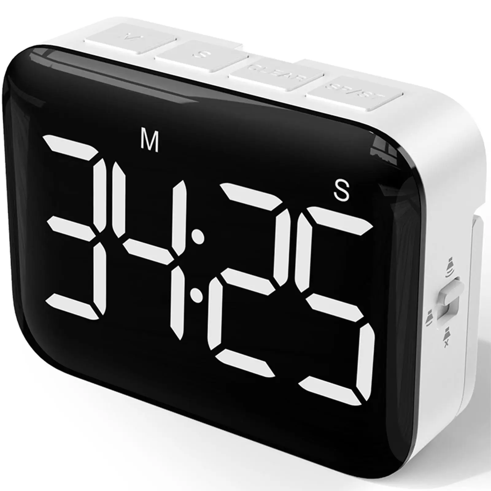 Mini Magnetic Digital Kitchen Timer Countdown up Desk Clock Volume Adjustable for Fitness Classroom Meeting Large LCD Stopwatch