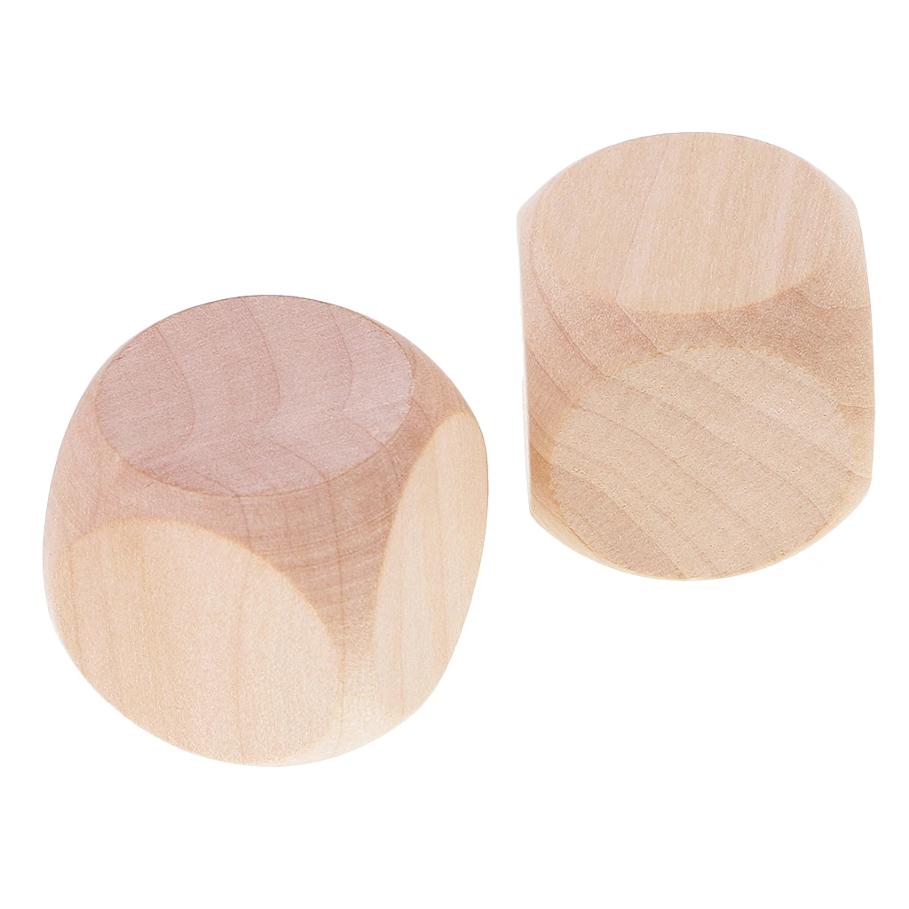 10pcs White Six Sided Wooden Dice D6 3cm for D&RPG Games