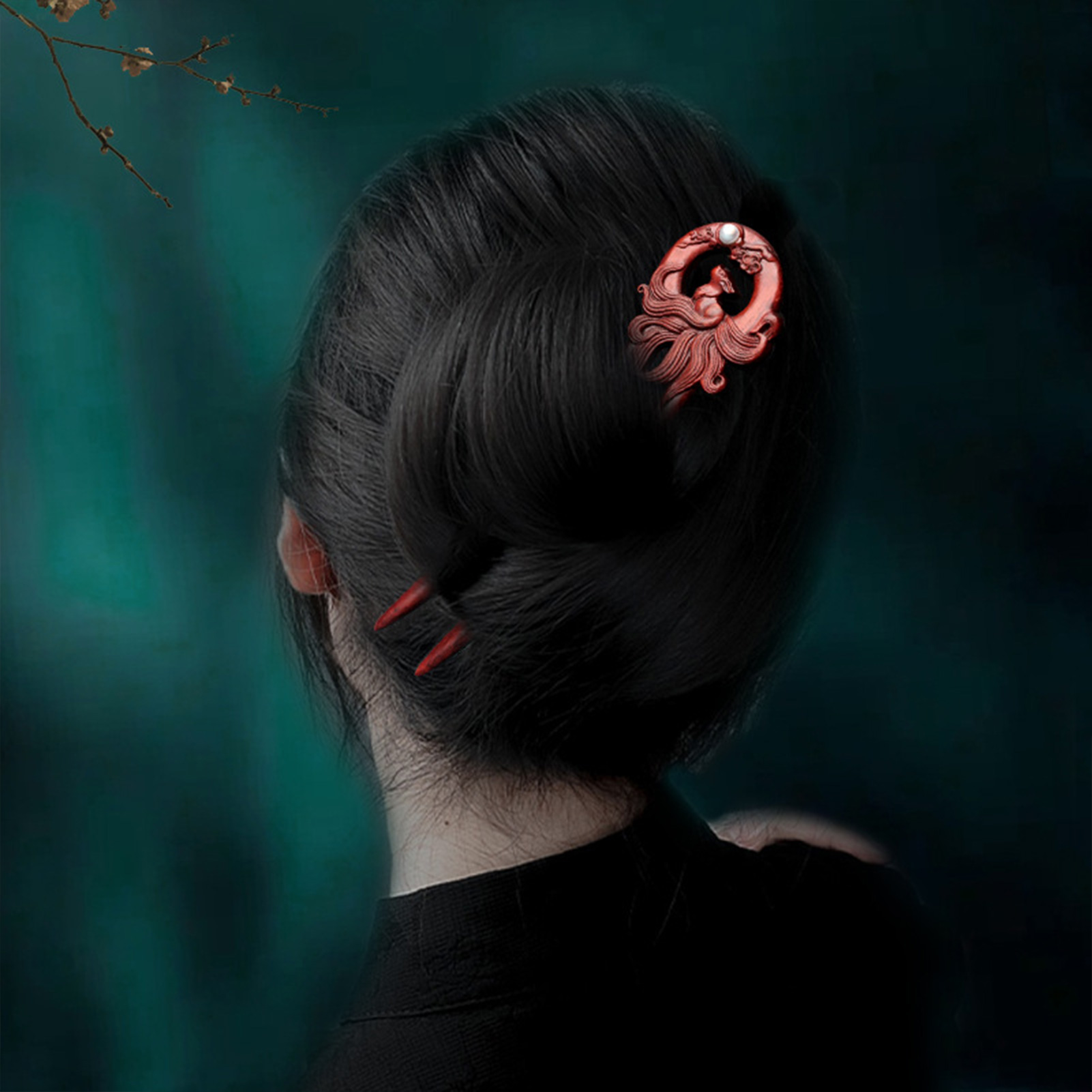 Retro chinesische Haar Essstäbchen Stifte einfache U-Form Palisander Haar Gabeln Brötchen halter für Frauen Mädchen und Friseursalon – Detail 2