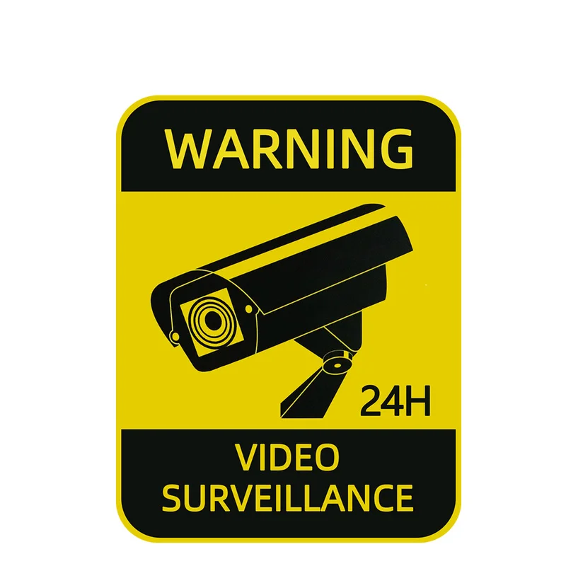 Title 2, Car Stickers 24H Video Surveillance Alarm Warni...